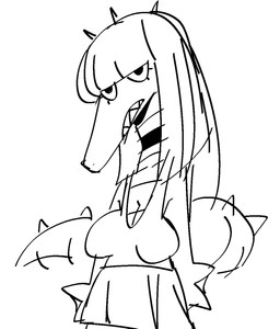 anthro bottomwear breasts cleavage clothed clothed_anthro clothed_female clothing eyelashes female female_anthro hair non-mammal_breasts sharp_teeth simple_background skirt solo tail teeth white_background xarop77 alligator alligatorid crocodilian reptile scalie 2025 black_and_white digital_drawing_(artwork) digital_media_(artwork) english_description hi_res monochrome portrait sketch