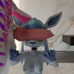 anthro balls blue_body blue_fur blush breasts female fur genitals happy head_grab heart_symbol kneeling knot male male/female nude penis penis_on_face pink_body pink_fur purple_body purple_fur tongue white_body white_fur burtrevolution can't_see_the_haters nintendo pokemon burtrevolution_(burtrevolution) canid canine eeveelution fox generation_4_pokemon glaceon mammal pokemon_(species) 1:1 3d_(artwork) absurd_res blender_(artwork) digital_media_(artwork) hi_res meme