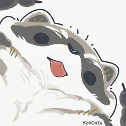 ambiguous_gender black_eyes black_nose chibi dot_eyes feral grey_body simple_background simple_eyes solo tongue tongue_out white_body yencatx mammal procyonid raccoon 1:1 2021