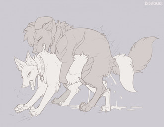 ambiguous_penetration bite blush claws collar collar_tag digitigrade duo eye_roll eyes_closed female female_feral female_penetrated feral feral_on_feral feral_penetrated feral_penetrating feral_penetrating_feral from_behind_position horn looking_pleasured male male/female male_feral male_penetrating male_penetrating_female mounting open_mouth paws penetration quadruped scruff_bite sex toe_claws digitoxici canid canine mammal 2026 digital_media_(artwork) hi_res