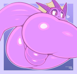anthro backsack balls big_butt blue_background blue_border border butt butt_focus genitals heart_symbol looking_at_viewer looking_back looking_back_at_viewer male purple_body rear_view simple_background smile solo tail frumples nintendo pokemon eeveelution generation_1_pokemon pokemon_(species) shiny_pokemon vaporeon 2023 dated digital_media_(artwork)