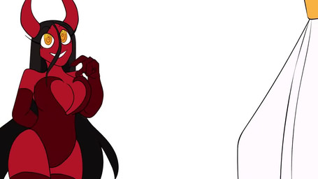 blush duo female halo horn humor male male/female mouthless multi_eye muscular red_body red_skin surprised wings yellow_eyes idolomantises jelzyart_(va) katastrofree_(va) lili_(idolomantises) sera_(idolomantises) angel biblically_accurate_angel demon ophan succubus 16:9 animated english_audio short_playtime sound video voice_acted widescreen
