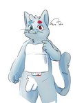 anthro appliance blue_eyes fridge fur genitals grey_body grey_fur kitchen_appliance male penis solo atarotolin18 ref_reshing_(atarotolin18) felid feline mammal