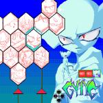 blue_body blue_skin crossgender female not_furry red_eyes solo morphine_(artist) earthbound_(series) nintendo giygas alien 1:1 low_res