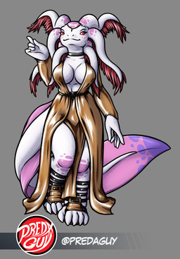 albino anthro arm-length_gloves belly belly_overhang big_breasts breasts choker cleavage clothed clothing deep_cleavage dress external_gills female footwear gills gold_dress golden_clothing head_jewelry jewelry knee_highs knock-kneed legwear looking_at_viewer necklace non-mammal_breasts paddle_tail pink_spots pseudo_hair red_eyes sandals shoes slightly_chubby slightly_chubby_anthro slightly_chubby_female smile smiling_at_viewer solo spots straps swimwear thick_thighs two-piece_swimsuit white_body wide_hips predaguy atzi_(predaguy) amphibian aquatic axolotl mole_salamander salamander hi_res