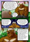 anthro bear blood bodily_fluids bongo_(dad) brown_body brown_fur clothing comic dialogue duo father_(lore) father_and_child_(lore) father_and_son_(lore) fur hair hi_res kyllo_(son) male mammal muscular muscular_anthro muscular_male nipples outside parent_(lore) parent_and_child_(lore) parent_and_son_(lore) pecs son_(lore) spanish_text text translated yasser