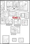 breasts casual_nudity confusion contextual_arrow dialogue directional_arrow duo female feral hiking humor joy_incarnate male misunderstanding nipples nude outside outside_panel separation_(layout) sequential_arrow tail text what eclipser canid canine canis domestic_dog fox husky hybrid mammal nordic_sled_dog spitz wolf black_and_white comic english_text hi_res monochrome sequence