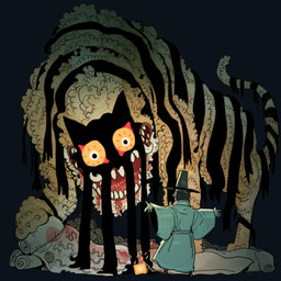 ambiguous_gender asian_clothing blood bodily_fluids claws clothing east_asian_clothing feral fur korean_clothing larger_ambiguous larger_feral looking_at_another looking_down male orange_body orange_eyes orange_fur pupils quadruped scroll sharp_teeth size_difference smaller_human smaller_male standing striped_body stripes tail teeth wide_mouth govy9807 dream_tiger_(govy9807) felid human mammal pantherine tiger 1:1 2025 absurd_res colored detailed digital_media_(artwork) full-length_portrait hi_res portrait traditional_media_(artwork)