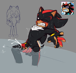 5_fingers anthro balls being_watched blush blush_lines bodily_fluids caught_in_the_act clenched_teeth cum cum_in_water cumshot duo ear_blush ejaculation erection eyes_closed fingers fluffy fluffy_chest genital_fluids genitals hand_on_hip looking_at_another male masturbation partially_submerged penile penile_masturbation sitting tail teeth thiritherabbit sega sonic_the_hedgehog_(series) shadow_the_hedgehog sonic_the_hedgehog eulipotyphlan hedgehog mammal 2024 digital_drawing_(artwork) digital_media_(artwork) hi_res redraw
