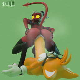 anthro big_butt big_penis bodily_fluids butt cum cum_in_ass cum_inside duo eyewear femboy genital_fluids genitals glasses huge_penis hyper hyper_genitalia hyper_penis leaking_cum looking_back male male/male musk musky_penis nervous penis worried_look onyxsplash valorlynz_(modeler) hellaverse helluva_boss sega sonic_the_hedgehog_(series) miles_prower moxxie_(helluva_boss) canid canine fox imp mammal red_fox true_fox 1:1 3d_(artwork) blender_(artwork) blender_cycles_(artwork) crossover digital_media_(artwork) hi_res unavailable_at_source