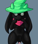 anthro balls black_body genitals humanoid_genitalia humanoid_penis looking_at_viewer male nude penis scarf solo thick_thighs young daison_the_fox deltarune undertale_(series) ralsei bovid caprine goat mammal hi_res