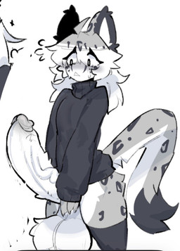 ahoge anthro balls bangs big_balls big_penis black_clothing black_legwear black_stockings black_sweater black_topwear bodily_fluids bottomless bottomless_anthro bottomless_male cheek_tuft clothed clothing erection eyelashes facial_tuft genitals hair huge_balls huge_penis humanoid_genitalia humanoid_penis hyper hyper_balls hyper_genitalia hyper_penis legwear long_hair male nervous nervous_sweat penis simple_background solo stockings sweat sweater tail topwear tuft vein veiny_penis white_background shiyaa_stuff felid mammal pantherine snow_leopard colored colored_sketch digital_drawing_(artwork) digital_media_(artwork) shaded sketch