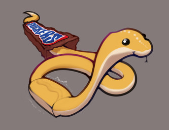 ambiguous_feral ambiguous_gender blep candy dessert feral food smile solo tongue tongue_out jarlium mars_incorporated snickers reptile scalie snake shaded