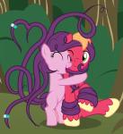 duo female hair hug long_hair male prehensile_hair badumsquish asian_mythology east_asian_mythology friendship_is_magic hasbro japanese_mythology my_little_pony mythology big_macintosh_(mlp) sugar_belle_(mlp) equid equine futakuchi-onna horse mammal pony yokai absurd_res hi_res