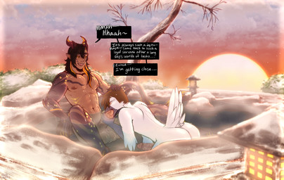 anthro athletic balls bdsm beak beak_fetish beak_play beak_sex beakjob big_balls bodily_fluids brainwashing claws corruption dialogue duo evil_grin feathers fellatio femboy genitals hair hand_on_head handjob handjob_while_sucking horn hot_spring hot_tub hypnosis imminent_orgasm long_claws long_hair male male/male markings master mind_break mind_control muscular muscular_male musk nipples oral oral_penetration penetration penile penis petplay raised_tail roleplay saliva saliva_on_penis sex smile speech_bubble steam sunset tail tail_feathers talon_hands tattoo text thick_penis vein veiny_penis water neonsheath asian_mythology east_asian_mythology japanese_mythology mythology leonzawolf avian bird corvid corvus_(genus) crow demon demon_dragon demon_humanoid dragon eastern_dragon humanoid hybrid mythological_creature mythological_scalie oscine passerine scalie absurd_res hi_res story story_in_description