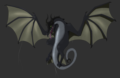ambiguous_gender bat_wings black_body black_scales bodily_fluids claws dark_body dark_claws dark_scales feral flying forked_tongue green_eyes grey_body grey_scales horn horror_(theme) lore membrane_(anatomy) membranous_wings pincers saliva scales science_fiction sharp_tail sharp_teeth solo spikes tail tail_wings tan_body tan_wings teeth tongue tongue_out unusual_anatomy unusual_tail unusual_wing_placement wings davespaceman eververse mythology drukainosaur_(davespaceman) alien dragon drukainosaur mythological_creature mythological_scalie reptile scalie absurd_res full-length_portrait hi_res portrait
