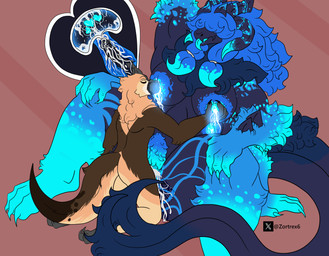 3_toes 4_arms 4_breasts anthro anthro_on_anthro anthro_penetrated anthro_penetrating anthro_penetrating_anthro areola black_body blotchy_areola blue_body blue_hair bodily_fluids breast_milking breast_play breast_suck breastfeeding breasts brown_body cervical_contact covered_eyes cum cum_in_uterus cum_in_vagina cum_inside cutaway duo ejaculation eyes_closed feet female female_anthro female_penetrated fluffy fluffy_tail fur genital_fluids glowing hair heart_in_uterus heart_symbol horn impregnation internal internal_vaginal lactating larger_anthro larger_female larger_penetrated long_hair long_tail male male/female male_anthro male_penetrating male_penetrating_female mane multi_arm multi_breast multi_limb nipple_dip nipple_fetish nipple_play nude nude_anthro nude_female nude_male ovum ovum_with_heart penetration penile penile_penetration penis_in_vagina pubes sex short_hair simple_background size_difference smaller_anthro smaller_male spread_legs spreading sucking tail tan_body tan_fur tan_hair toes tongue tongue_out uterus vaginal vaginal_penetration x-ray_view zortrex mythology shadelyn_(zortrex) dinosaur dragon dromaeosaurid furred_dragon furred_scalie myceelidos_(zortrex) mythological_creature mythological_scalie prehistoric_species reptile saurischian scalie theropod utahraptor absurd_res hi_res