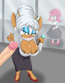 anthro beehive_hairdo big_breasts big_penis bottomwear breasts clothed clothing duo ear_piercing ear_ring emerald_(gem) erection female footwear gem genitals group high_heels huge_breasts huge_penis humanoid_genitalia humanoid_penis jewelry long_penis looking_at_genitalia looking_at_penis looking_through looking_through_window male male/female necklace nipples no_bra pearl_(gem) pearl_necklace pencil penis piercing ring ring_piercing shoes skirt solo_focus surprised trio vein veiny_penis rougethedaisy sega sonic_the_hedgehog_(series) amy_rose rouge_the_bat absurd_res alternate_version_at_source hi_res