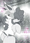 ambiguous_gender anthro blush chest_tuft fur pose smile solo tail tuft unknown_artist nintendo pokemon canid canine generation_4_pokemon lucario mammal pokemon_(species) yuki_(disambiguation) comic greyscale hi_res monochrome