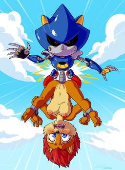5_fingers 5_toes anal anal_penetration ankle_cuffs anthro anthro_on_anthro anthro_penetrated anthro_penetrating anthro_penetrating_anthro areola bdsm big_breasts big_nipples black_eyebrows black_nose blue_eyes blue_pupils blue_sky blush bodily_fluids bondage bound breasts brown_blush captured chain chained_cuffs cheek_tuft cloud countershading crying cuff_(restraint) cute_fangs damsel_in_distress day duo eyebrows eyelashes facial_tuft fangs feet female female_anthro female_penetrated female_raped fingers flying forced forced_anal from_front_position front_view fur fur_tuft genitals glistening glistening_eyes hair hanging_breasts humanoid_feet humanoid_genitalia humanoid_hands humanoid_vulva humiliation inner_ear_fluff machine male male/female male_anthro male_penetrating male_penetrating_female male_rape male_raping_female midair monotone_hair mouthless multicolored_body multicolored_fur navel nipple_dip nipples nude nude_anthro nude_female open_mouth orange_body orange_ears orange_fur outdoor_nudity outside outside_sex penetration penile penile_penetration penis penis_in_ass pink_areola pink_nipples pink_tongue plantigrade pupils rape red_hair restraints sex short_hair sky soles spread_legs spreading tan_body tan_breasts tan_countershading tan_fur tan_inner_ear tan_inner_ear_fluff tan_tuft tears teeth toes tongue tuft upside_down vulva white_sclera wrist_cuffs wrists_to_ankles zooshi sega sonic_the_hedgehog_(series) metal_sonic sally_acorn chipmunk ground_squirrel mammal robot robot_anthro rodent sciurid absurd_res english_description hi_res shaded signature