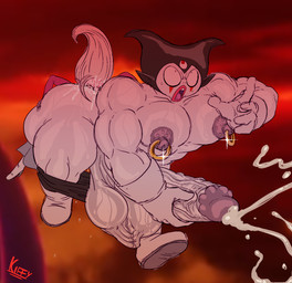 3_eyes abs anal armwear balls big_balls big_muscles big_pecs big_penis bodily_fluids boots bottomwear bottomwear_down bumpy_areola bumpy_nipples butt butt_grab clothed clothing cum darkened_balls darkened_genitalia darkened_penis duo ejaculation female female_rimming_male flying footwear genital_fluids genitals gloves hair hand_on_butt handwear huge_balls huge_penis humanoid_genitalia humanoid_penis hyper hyper_balls hyper_genitalia hyper_penis looking_pleasured male male/female masturbation multi_eye muscular muscular_male nipple_piercing nipple_ring nipples oral pants pants_down partially_clothed pecs penile penile_masturbation penis piercing pink_armwear pink_body pink_clothing pointy_ears reach_around rimming rimming_male ring_piercing saliva saliva_on_butt saliva_on_face screencap screencap_background sex shoes size_difference sweat vein veiny_penis white_body white_clothing white_gloves white_hair white_handwear kiffy_(artist) dragon_ball dragon_ball_daima dr._arinsu gomah demon humanoid imp majin guide_lines hi_res