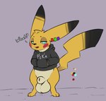 animal_genitalia balls big_balls bottomless clothed clothing genitals hoodie hoodie_only male sheath simple_background solo topwear topwear_only sarek_aran_desian nintendo pokemon generation_1_pokemon mammal mouse murid murine pikachu pokemon_(species) rodent hi_res