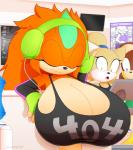 anthro big_breasts bra breasts clothed clothing female fur group gym hair huge_breasts number number_on_bra number_on_clothing number_on_sports_bra number_on_underwear number_print print_bra print_clothing print_sports_bra print_underwear smile sports_bra trio underwear slickehedge sega sonic_the_hedgehog_(series) fan_character mammal hi_res