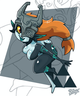 armor big_breasts big_butt black_body black_skin blowup_background breasts butt featureless_breasts female floating fused_shadow green_markings grey_background grey_body grey_skin hair headgear headgear_only helmet helmet_only humanoid_pointy_ears logo long_hair looking_at_viewer markings multicolored_body multicolored_skin not_furry nude one_eye_obstructed one_fang open_mouth open_smile orange_hair pointy_ears red_eyes shortstack shortstack_female simple_background smile solo two_tone_body two_tone_skin yellow_sclera thesodaaddict nintendo the_legend_of_zelda twilight_princess midna humanoid imp twili 2025 digital_drawing_(artwork) digital_media_(artwork) full-length_portrait hi_res portrait signature