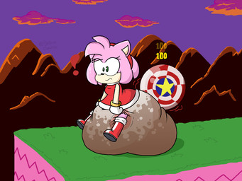 accessory anthro big_diaper boots bumper_(mechanism) clothing cuff_(restraint) diaper dress excessive_feces exclamation_point exposed_diaper feces female footwear fur fur_tuft gloves gold_cuffs grass green_eyes green_hill_zone handwear headband hill huge_diaper hyper hyper_feces hyper_soiling metal_cuffs pink_body pink_fur plant points pooping red_boots red_clothing red_dress red_footwear restraints shocked shoes soiled_diaper soiling soiling_diaper solo stuck tan_body tuft unclean_diaper used_diaper using_diaper white_clothing white_gloves white_handwear dummydoodles sega sonic_the_hedgehog_(series) amy_rose eulipotyphlan hedgehog mammal 4:3