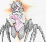 black_hair blush breasts cleavage clothed clothing female hair pedipalps red_eyes solo towel water wet flicker-show dungeons_and_dragons hasbro my_little_pony wizards_of_the_coast charlotte_silk_(oc) fan_character arachnid arachnid_taur arthropod arthropod_taur drider equid equine horse hybrid mammal pony spider spider_taur spiderpony taur 2016 absurd_res hi_res