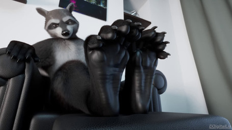 anthro feet foot_fetish foot_focus hindpaw male pawpads paws soles solo toes wrinkled_feet wrinkles conditional_dnp digitallis mammal procyonid raccoon 16:9 3d_(artwork) 3d_animation animated digital_media_(artwork) loop no_sound short_playtime webm widescreen