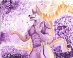 abs anthro barazoku belt burning cherry_tree clothed clothing evil_face evil_grin fire fruit_tree happy male muscular muscular_anthro muscular_male pecs plant smile solo tail tree pinumontbalou epic_games fortnite wendell_(fortnite) canid canine canis mammal wolf hi_res