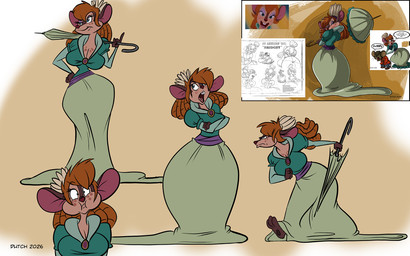anthro big_breasts breasts buckteeth clothed clothing dress female freckles open_mouth parasol red_eyes teeth wide_hips dutch_(artist) an_american_tail don_bluth bridget_(an_american_tail) mammal mouse murid murine rodent 16:10 2026 digital_media_(artwork) hi_res widescreen