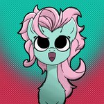 black_eyes female feral hair happy looking_at_viewer mane mint_fur open_mouth pink_mane solo wavy_hair malegardevoir hasbro mlp_g3 my_little_pony minty_(mlp_g3) earth_pony equid equine horse mammal pony 1:1 2023