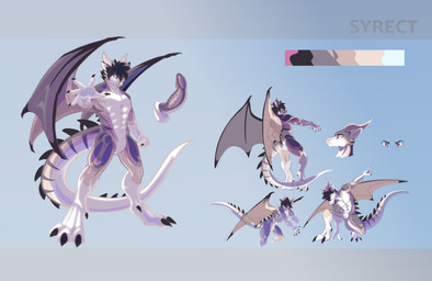 abs anthro arm_outstretched back_spikes black_hair claws color_swatch digitigrade feminine frown genitals hair horn kneeling leaning long_tail male markings membrane_(anatomy) membranous_wings multicolored_body multicolored_scales multiple_poses muscular muscular_anthro muscular_male open_mouth penis pink_eyes pose ridged_penis scales sharp_teeth short_hair solo spiked_tail spikes spikes_(anatomy) striped_markings stripes syrect tail tan_body tan_scales teeth toe_claws twunk white_body white_scales wings mythology fan_character bat dragon hybrid lizard mammal mythological_creature mythological_scalie reptile scalie hi_res shaded story