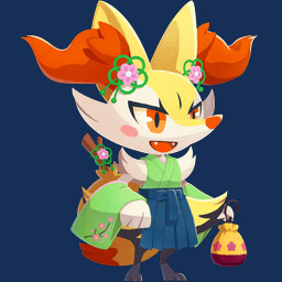 3_fingers 3_toes ambiguous_anthro ambiguous_gender anthro arm_tuft asian_clothing biped black_body black_fur blue_clothing blush blush_stickers bottomwear cheek_tuft chest_tuft clothed clothed_ambiguous clothed_anthro clothing cute_fangs digitigrade dipstick_tail east_asian_clothing facial_tuft fangs feet fingers flower_accessory front_view fur green_clothing hakama hat headgear headwear hip_tuft holding_object inner_ear_fluff japanese_clothing markings multicolored_body multicolored_fur object_in_tail official_alternate_costume open_mouth open_smile orange_body orange_eyes orange_fur orange_inner_ear_fluff orange_nose orange_tail_tip pointy_ears prick_ears shoulder_tuft simple_background smile solo standing stick stick_in_tail tail tail_markings tapering_snout teeth three-quarter_view toes tongue transparent_background tuft two_tone_tail white_body white_fur yellow_body yellow_fur yellow_tail unknown_artist nintendo pokemon pokemon_cafe_remix braixen canid generation_6_pokemon mammal pokemon_(species) 1:1 alpha_channel cel_shading digital_drawing_(artwork) digital_media_(artwork) english_description full-length_portrait lineless official_art portrait shaded