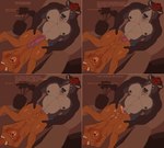 abdominal_bulge anal anal_penetration anthro anus balls big_butt blush bodily_fluids bound brown_body brown_fur butt clothing cum deep_penetration duo filled_belly full_nelson full_nelson_(legs_held) fur genital_fluids genitals male male/male male_penetrated male_penetrating male_penetrating_male nipples nude open_mouth penetration penile penile_penetration penis penis_in_ass profanity sex shikuna simple_background text too xt mertvykhcrows hazen bear brown_bear mammal ursine absurd_res comic digital_media_(artwork) english_text hi_res pixel_(artwork)