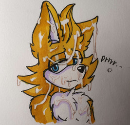 anthro bodily_fluids bukkake cum cum_covered cum_on_face eyeshadow femboy genital_fluids half-closed_eyes heart_symbol looking_aside makeup male messy narrowed_eyes purring smile solo justsomeidiotonline archie_comics sega sonic_the_hedgehog_(archie) sonic_the_hedgehog_(comics) sonic_the_hedgehog_(series) skye_prower canid canine fox mammal red_fox true_fox absurd_res hi_res