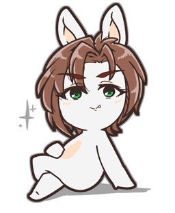 alternate_species anthro bangs blush blush_lines brown_hair closed_smile crossed_legs eyebrow_through_hair eyebrows eyelashes eyelashes_through_hair fangs female female_anthro fur furrification green_eyes green_pupils grey_outline hair hand_on_own_belly lidded_eyes light long_ears looking_at_viewer mitten_hands mouth_closed noseless nude nude_anthro nude_female outline pupils rabbidification red_eyebrows short_hair simple_background sitting smile smiling_at_viewer solo sparkles straight_arm tan_eyelids tan_inner_ear teeth translucent translucent_hair white_background white_body white_fur charisuke cygames idolmaster idolmaster_cinderella_girls raving_rabbids rayman_(series) ubisoft manami_kiba lagomorph mammal rabbid 2024 absurd_res colored crossover digital_drawing_(artwork) digital_media_(artwork) hi_res japanese_description lighting shaded simple_shading