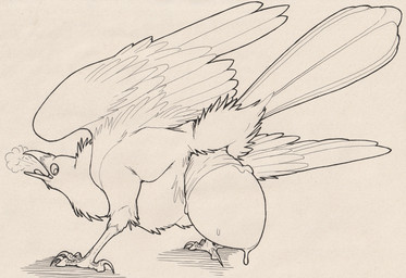 4_toes anatomically_correct anatomically_correct_cloaca anatomically_correct_genitalia animal_genitalia beak big_egg biped bipedal_feral bodily_fluids breath butt claws cloaca cloaca_juice cloaca_juice_drip cloaca_juice_on_cloaca cloacal cloacal_penetration cloacal_prolapse digitigrade egg egg_from_cloaca feathers feet feral genital_fluids genitals hyper large_penetration looking_at_object looking_back looking_pleasured male male_feral male_oviposition nude open_mouth oviposition penetration prolapse raised_tail rear_view rictal_bristles simple_background solo standing stretched_cloaca tail tail_feathers talons textured_background three-quarter_view tight_fit toe_claws toes tongue tongue_out wings 01phoenix01 wren_(kuruk) avian bird black-billed_magpie corvid holarctic_magpie magpie_(corvid) oscine passerine 2026 sketch traditional_media_(artwork)
