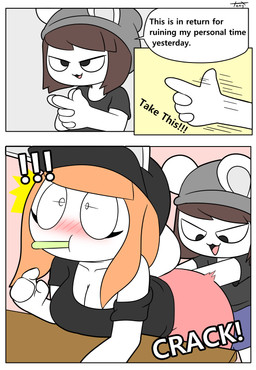 3_panel_comic anthro beanie big_breasts big_butt black_clothing black_hat black_headwear black_shirt black_topwear blush bottomwear breasts brown_hair butt clothed clothing cracked dialogue duo female fingering fingers fur furniture grey_beanie grey_clothing grey_hat grey_headwear hair hat headgear headwear huge_butt kancho male male/female off_shoulder onomatopoeia orange_hair shirt shocked short_hair shorts simple_background sound_effects speech_bubble spoon_in_mouth surprised table text topwear white_body white_fur tonytoran tina_(tonytoran) tony_(tonytoran) chinchilla chinchillid lagomorph leporid mammal rabbit rodent 2020 comic digital_drawing_(artwork) digital_media_(artwork) english_text hi_res