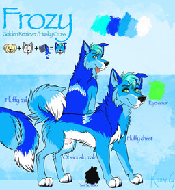 animal_genitalia black_nose black_pawpads blue_body blue_claws blue_fur blue_hair cheek_tuft chest_tuft claws dipstick_tail facial_tuft feral floppy_ears fully_sheathed fur genitals green_eyes hair leg_tuft looking_at_viewer male male_feral markings mouth_closed pawpads red_tongue sheath short_hair side_view simple_background solo tail tail_markings text tongue tongue_out tuft white_body white_fur kodaac canid canine mammal english_text hi_res model_sheet