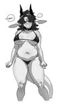 5_fingers anthro belly belly_overhang big_belly big_breasts bikini bikini_bottom bikini_top blush breasts clothed clothed_anthro clothed_female clothing collar deep_navel female fingers front_view fur hair horn navel non-mammal_breasts non-mammal_navel overweight overweight_anthro overweight_female simple_background slightly_chubby smile solo standing swimwear tail thick_thighs two-piece_swimsuit under_boob white_background wide_hips pgm300 mythology chabett dragon mythological_creature mythological_scalie scalie 2025 digital_media_(artwork) hi_res