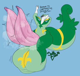 2_penises anthro balls big_balls big_penis big_tail bodily_fluids cum genital_fluids genitals huge_balls huge_penis hyper hyper_balls hyper_genitalia hyper_penis male multi_genitalia multi_penis musk penis ring solo sweat tail snekkobean nintendo pokemon generation_5_pokemon pokemon_(species) serperior snivy 2026 absurd_res hi_res