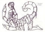 bottomwear clothing exoskeleton hair humanoid_pointy_ears male open_mouth pants pointy_ears short_hair side_view solo stinger torn_clothing transformation lanhao babylonian_mythology middle_eastern_mythology mythology arachnid arachnid_taur arthropod arthropod_taur girtablilu humanoid humanoid_taur mythological_arachnid mythological_arthropod mythological_creature scorpion scorpion_taur taur 2011 traditional_media_(artwork)