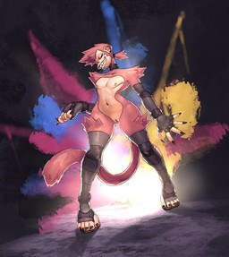 anthro armwear big_butt black_clothing black_nails bracelet breasts butt clothing collar colored_nails ear_piercing exposed_breasts fangs female footwear fur genitals gloves hair half-closed_eyes handwear jewelry leggings legwear light_source looking_at_viewer multicolored_body multicolored_skin nails narrowed_eyes navel nipples paint piercing red_body red_fur sandals shoes slim small_breasts smile solo spiked_collar spikes spiky_hair spray_paint tail teeth two_tone_body two_tone_skin vulva wide_hips redustheriotact diana_banana_(doodtoon) haplorhine mammal monkey primate 2023 colored hi_res