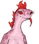 ambiguous_gender anthro female hi_res lostwisdom markings pink_body red_eyes red_tongue reptile scalie simple_background sketch solo spots spotted_body tongue white_background