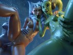 breasts female female/female green_body green_skin group lekku_(anatomy) male male/female navel nipples nude open_mouth trio water kocean_3d star_wars ahsoka_tano hera_syndulla alien humanoid togruta twi'lek 3d_(artwork) 4:3 absurd_res digital_media_(artwork) hi_res