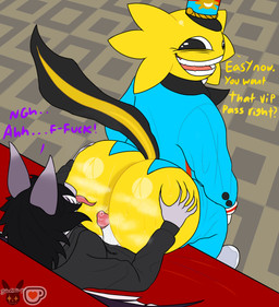 anthro big_butt bodily_fluids bottomwear bottomwear_down butt butt_grab clothed clothing deep_skin duo genital_fluids genitals glistening glistening_butt grinding grinding_on_penis hand_on_butt hot_dogging humanoid_genitalia humanoid_penis leaking_precum male male/male mascot musk musky_butt on_lap pants pants_down partially_clothed penis pinned pinned_to_seat precum sex sitting sitting_on_another sitting_on_lap smile smothering sweat sweaty_butt tongue tongue_out blackstarv epic_games fortnite wonkee_(fortnite) amphibian aquatic axolotl bat mammal mole_salamander salamander hi_res