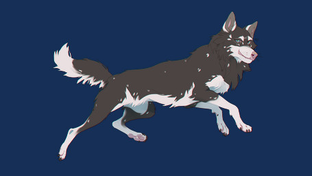ambiguous_gender black_body black_fur blue_eyes cheek_tuft chest_tuft closed_smile facial_tuft feral fluffy fluffy_tail fur glistening glistening_eyes leg_tuft looking_at_viewer mouth_closed multicolored_body multicolored_fur neck_tuft pink_nose side_view simple_background smile solo tail transparent_background tuft two_tone_body two_tone_fur unsigned white_body white_fur justkiddinb canid canine canis domestic_dog mammal alpha_channel full-length_portrait hi_res portrait